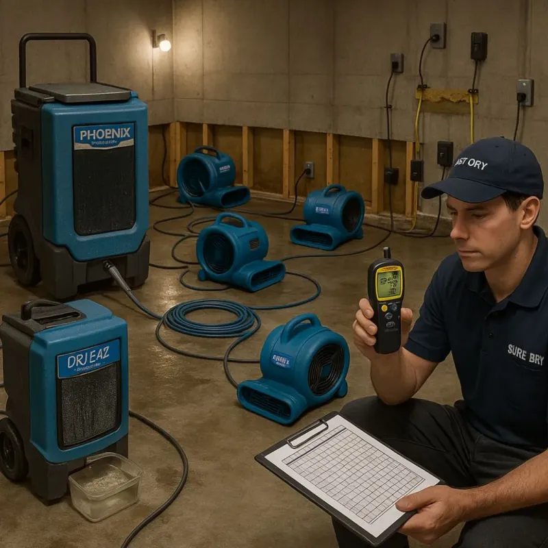 Structural Drying and Dehumidification process in Sterling, IL